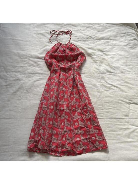 GAP Dresses & Skirts - Y2K Gap silk pink paisley halter neck dress Size XXS
